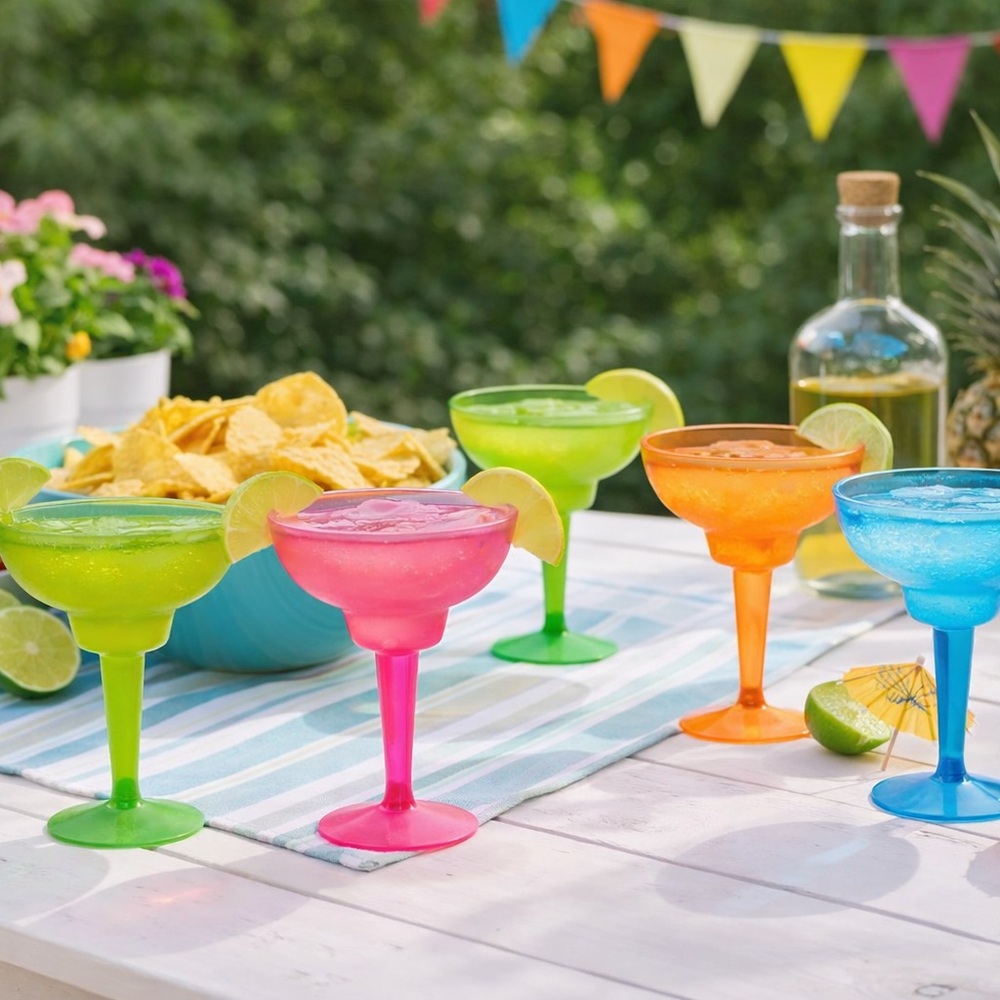 Set of Colorful Cocktail Glasses